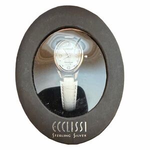Ecclisssi Women's Watch w/ white leather strap .